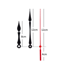 Akrep Yelkovan Saniye - Siyah, Beyaz, Metal - 8