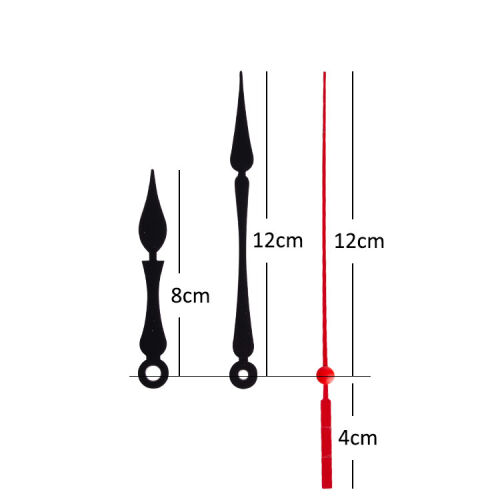 Akrep Yelkovan Saniye - Siyah, Beyaz, Metal - 8