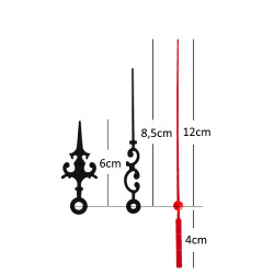 Akrep Yelkovan Saniye - Siyah, Beyaz, Metal - 10