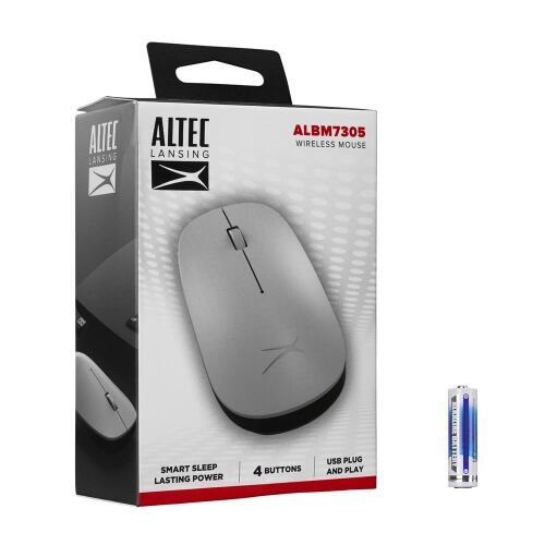 Altec Lansing ALBM7305 Gümüş 2.4GHz USB 1600DPI Alkalin Pilli Kablosuz Mouse - ALTEC