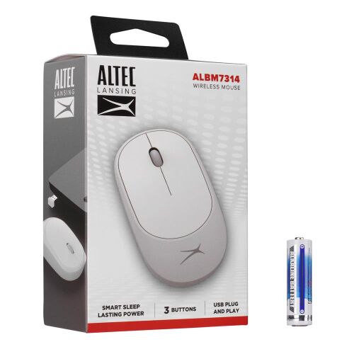 Altec Lansing ALBM7314 Beyaz 2.4GHz USB 1200DPI Alkalin Pilli Kablosuz Mouse - ALTEC
