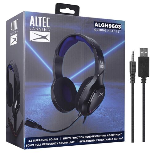 Altec Lansing ALGH9603 Siyah PS4-XBOX-Mobil Uyumlu USB+3.5mm Mavi Ledli Gaming Mikrofonlu Kulaklık - 1