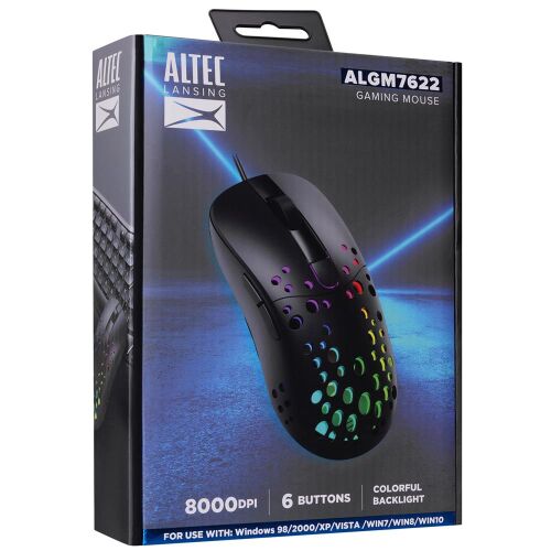 Altec Lansing ALGM7622 Beyaz USB Kablolu 6 Tuşlu Renkli Led Işıklı 8000DPI Gaming Oyuncu Mouse - ALTEC