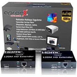Apronx APX-120M-B Cat5e-Cat6 120 metre FullHd 1080P HDMI Extender - 1