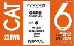 Apronx Cat6 23AWG 305Mt 0,50mm Gri Utp Kablo - 1