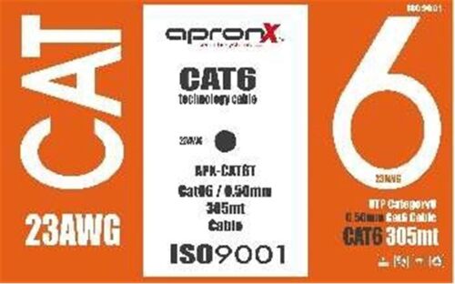 Apronx Cat6 23AWG 305Mt 0,50mm Gri Utp Kablo - 1