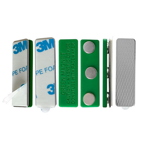 Arkası Yapışkanlı Üçlü Yeşil Yaka Mıknatısı - OFİSOMİ-S (1)