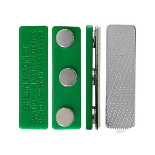 Arkası Yapışkanlı Üçlü Yeşil Yaka Mıknatısı - OFİSOMİ-S