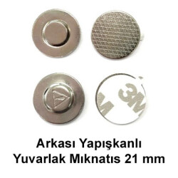 Arkası Yapışkanlı Yuvarlak Mıknatıs 21 mm - 2