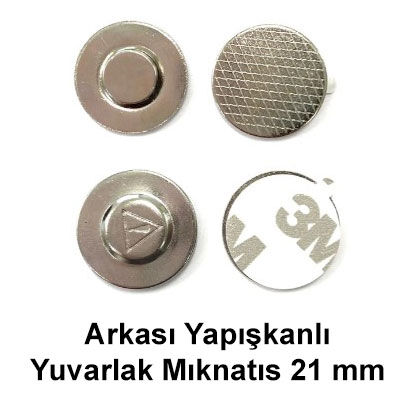 Arkası Yapışkanlı Yuvarlak Mıknatıs 21 mm - OFİSOMİ-S (1)