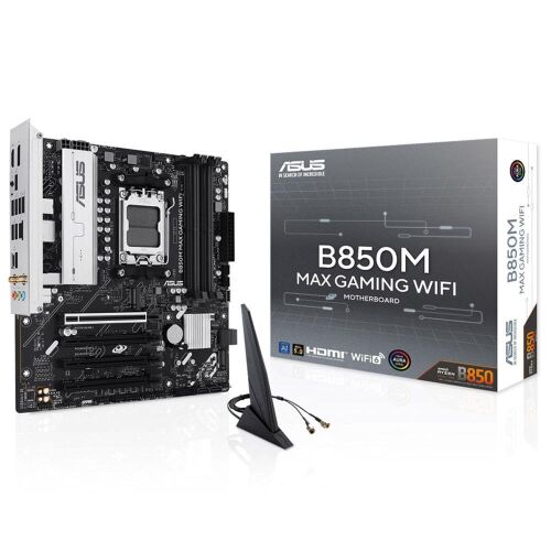 Asus B850M MAX GAMING WIFI 8000MHz (OC) DDR5 Soket AM5 M.2 HDMI DP mATX Anakart - ASUS (1)