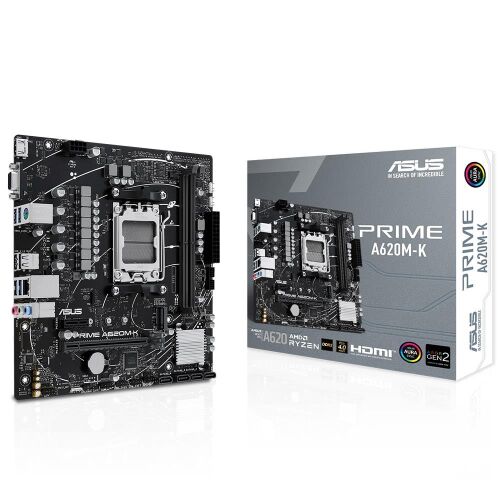 Asus Prime A620M-K 6400MHz (OC) DDR5 Soket AM5 M.2 HDMI VGA mATX Anakart - 1