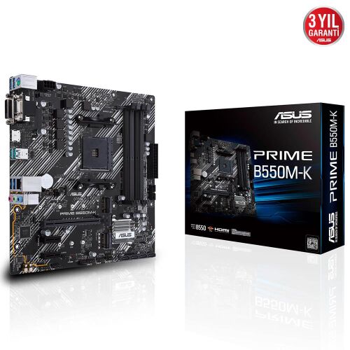 Asus Prime B550M-K AMD AM4 3.Nesil DDR4 VGA DVI HDMI Anakart - 1