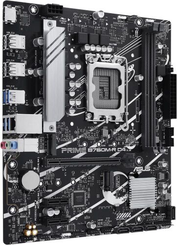 Asus Prıme B760M-R D4 Intel B760 Lga1700 DDR4 5333 Hdmı 2X M2 Aura Rgb 2.5Gbit Lan Matx Anakart - 1