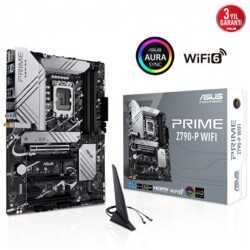 ASUS PRIME Z790-P WIFI INTEL Z790 LGA1700 DDR5 7200 DP HDMI 3X M2 USB3.2 AX WİFİ BT AURA RGB - 1