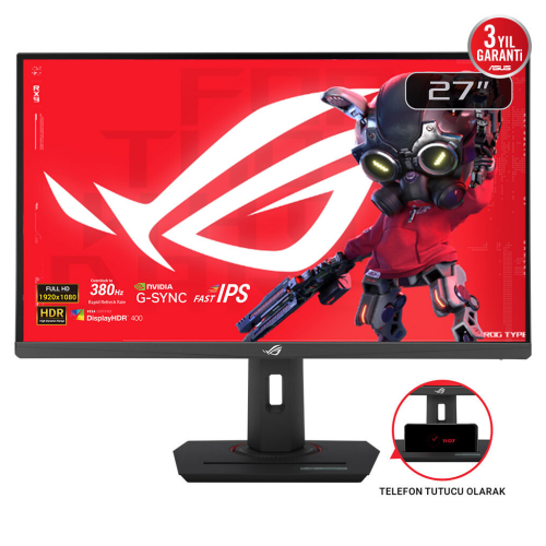 ASUS ROG STRIX XG279CNS 27" 0.3ms, 380Hz, Full HD, DP, HDMI, USB-C, Fast IPS LED, ELMB Sync Premium, GAMING Monitör - Asus