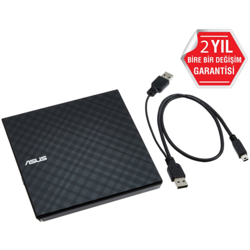 ASUS SDRW-08D2S-U Lite, Usb 2.0, External, Siyah, Slim, Optik Okuyucu/Yazıcı - Asus