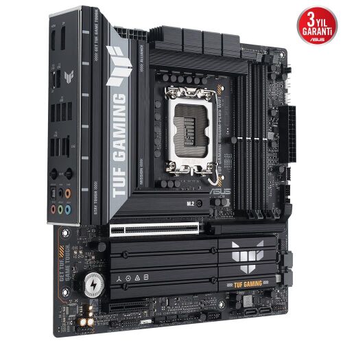 Asus TUF Gaming B860M-PLUS WIFI 8800MHz OC DDR5 Soket 1851 M.2 USB4 HDMI DP mATX Anakart - ASUS