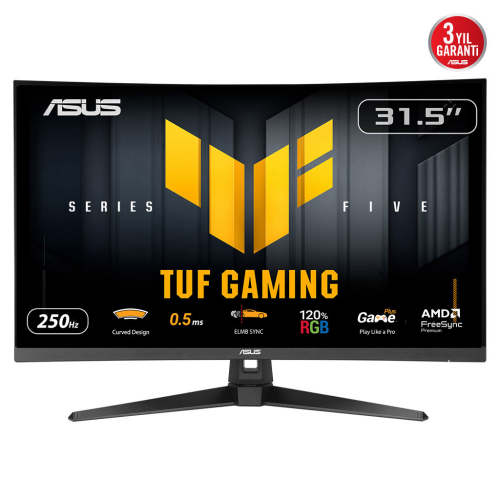 ASUS TUF GAMING VG32VQM5B 31,5" 0,5ms, 250Hz, FullHD Curved, DP, 2xHDMI, VA Panel, 1500R, Display Widget Center, GAMING Monitör - Asus
