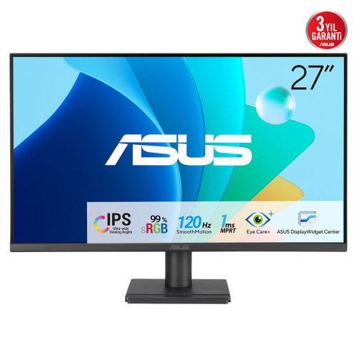 ASUS VA279HG 27" 1ms, 120Hz, Full HD, HDMI, VGA, IPS LED, Çerçevesiz Tasarım, Düşük Mavi Işık, FreeSync Kurumsal Monitör - Asus