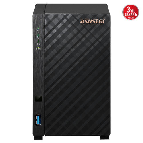 ASUSTOR AS1102TL, 1Gb DDR4 Ram, 2 Yuvalı (2x22TB Destek), 1x2.5GbE Network, USB 3.2, USB 2.0, Tower NAS (Yedekleme) Cihazı - Asus