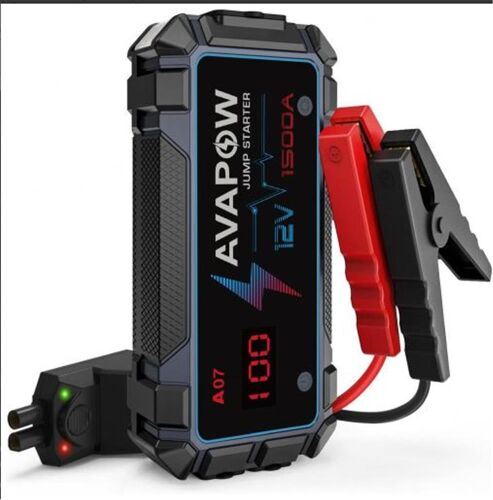 Avapow A07 12800mAh 1500A Jump Starter Taşınabilir Akü Takviye Kiti (Powerbank-QC3.0) - 1