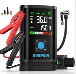 Avapow JP3 16000mAh 3000A & Lastik Şişirme Pompalı Jump Starter Taşınabilir Akü Takviye Kiti - 1