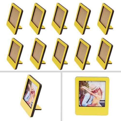 Ayaklı Polaroid Sarı Çerçeve - 10 lu Set - OFİSOMİ-S