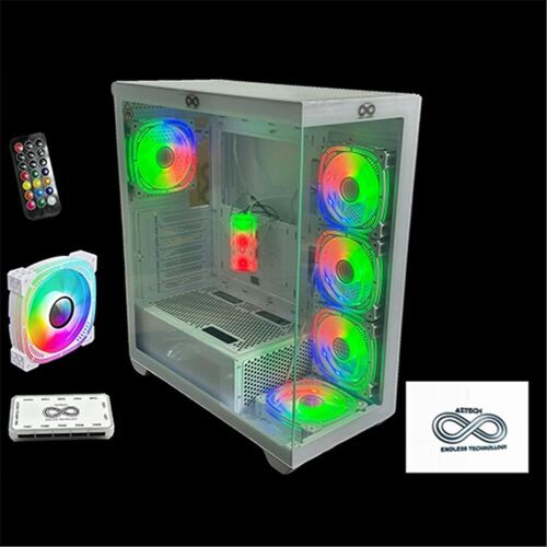 AZTECH AZT201 W 5 x RGB Fan Uzakdan Kumanda Beyaz Akvaryum Gamin Kasa Temper Cam , RGB Switch - 1
