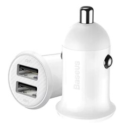BASEUS CCALLP-02 Grain Pro Araç İçi Şarj Cihazı Beyaz - 1