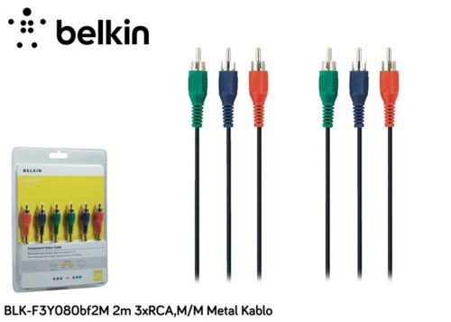 Belkin BLK-F3Y080BF2M 2m 3xrca,m-m Metal Kablo - 1