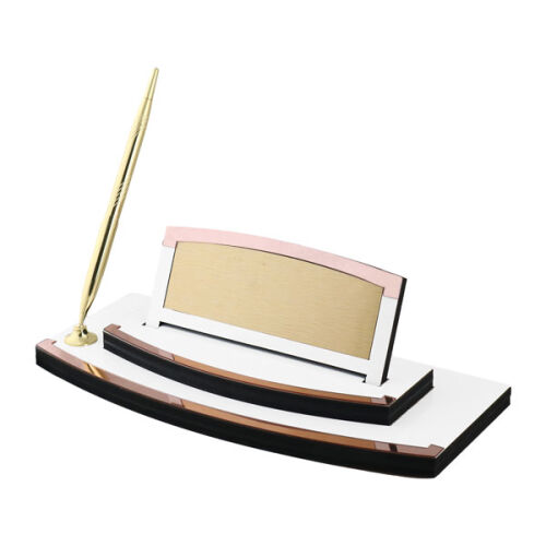 Beyaz Ahşap Masa İsimliği - Tek Kalemli - OFİSOMİ-S