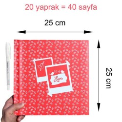 Beyaz Kalemli Anı Defteri - Love (Kırmızı) - 1