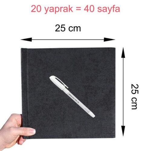 Beyaz Kalemli Anı Defteri - Siyah - OFİSOMİ