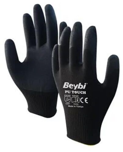 Beybi 8 Beden 12li Paket Poliüretan Kaplı Pu Touch Siyah Montaj Eldiven EN388 (3121X) - 1