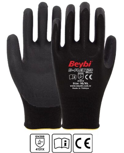 Beybi B-FLEX120 9Beden 12li Micro Köpük Nitril Eldiven (4131X) - BEYBİ