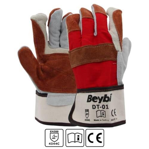 Beybi Dt-01 Deri Kaplı Isıya Dayanıklı Ağır İş Eldiveni (10Lu Paket) 10 beden - BEYBİ