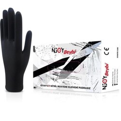 Beybi Muayene Large Pudrasız Njoy Nitril Siyah Eldiven - 1
