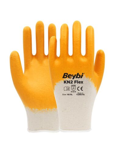 Beybi Nitril PMK KN2 Flex 10 Beden Nitril Kaplı Pamuk Eldiven (3121x)¾ Nitril Kaplıdır - 1