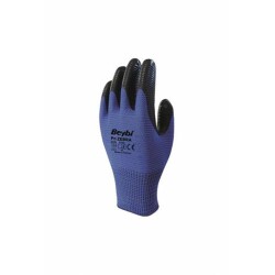 Beybi Nitril Poly PNzebra 9 Beden Mavi Siyah Eldiven 12li Paket EN388 (3131X) - 1