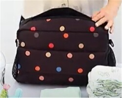 Boubou BSO-1001 Bebek Arabası Organizer Çanta Siyah Puantiyeli - 1