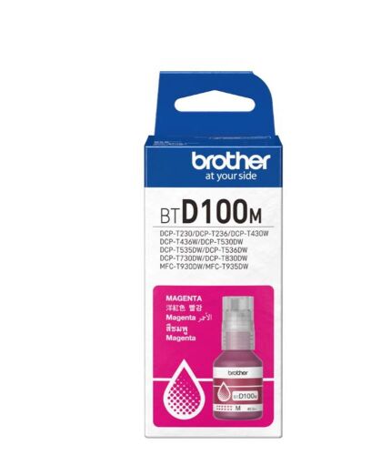 Brother BTD100M Magenta Kırmızı 5.000 Sayfa Şişe Mürekkep DCP-T430-T530-T730-T830 MFC-T930-T935 - BROTHER
