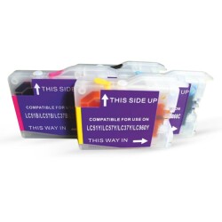 Brother LC37 LC51 LC57 LC960 Kolay Dolan Kartuşlar (Dolu 4 Adet Kartuş) - 1