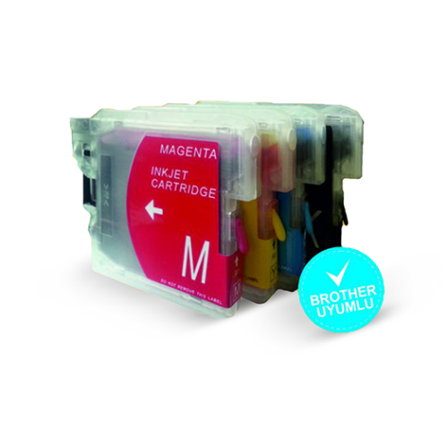 Brother LC39 LC 985 Kolay Dolan Kartuşlar (Dolu 4 Adet Kartuş) - İTHAL-MUADİL