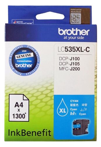 Brother LC535XLC Cyan Mavi 1.300 Sayfa Kartuş DCP-J105 MFC-J200 - BROTHER