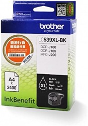 Brother LC539XLBK Black Siyah 2.400 Sayfa Kartuş DCP-J105 MFC-J200 - 1