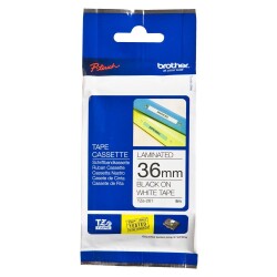 Brother TZE-261 36 mm Beyaz Üzerine Siyah Lamina 8 Metre - 1