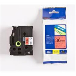 Brother TZE-461 36 mm Kırmızı Üzeri Siyah Laminasyonlu Etiket - 1