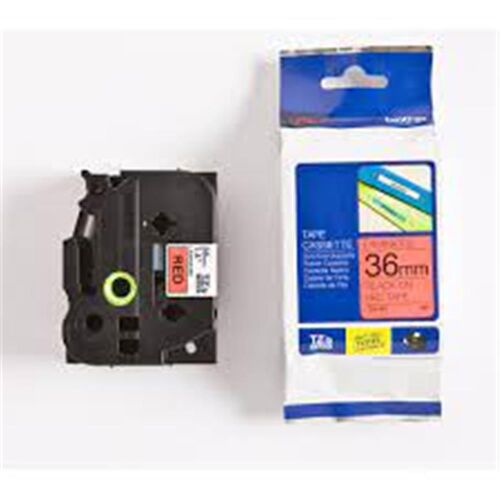 Brother TZE-461 36 mm Kırmızı Üzeri Siyah Laminasyonlu Etiket - 1