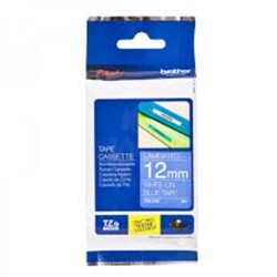 Brother TZE-535 12 mm Mavi Üzeri Beyaz Laminasyonlu Etiket - 1